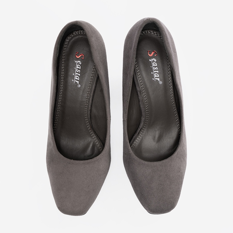 Seastar Zapatos de tacón de ante en un pilar gris 1 Seastar Zapatos de tacón de ante en un pilar gris 1