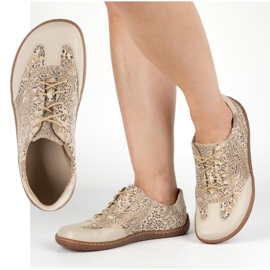 Olivier Zapatos de cuero descalzo thalia zapatos minimalistas beige estampado 4