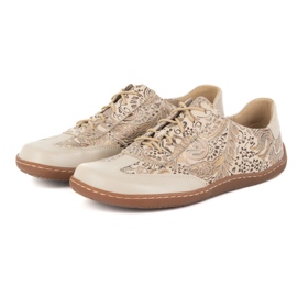 Olivier Zapatos de cuero descalzo thalia zapatos minimalistas beige estampado 1