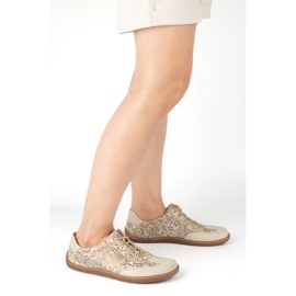 Olivier Zapatos de cuero descalzo thalia zapatos minimalistas beige estampado 2