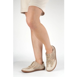 Olivier Zapatos de cuero descalzo thalia zapatos minimalistas beige estampado 3