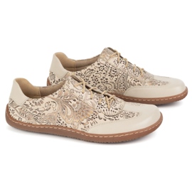 Olivier Zapatos de cuero descalzo thalia zapatos minimalistas beige estampado 7