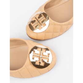 Ballerinas beige hechas de cuero ecológico 1