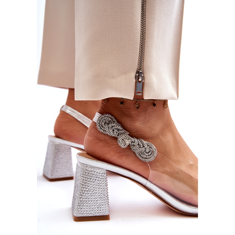 S. BARSKI Bombas de mujer elegantes en MR91292-1 Plata con circones 5