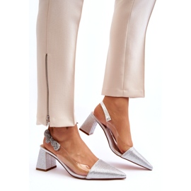 S. BARSKI Bombas de mujer elegantes en MR91292-1 Plata con circones 4