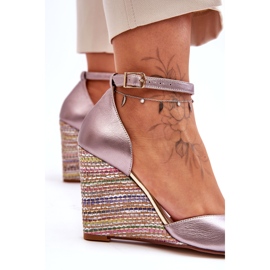 Sandalias de cuero para Laura Messi 2603/783 Taupe beige 3