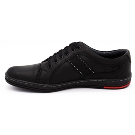 Olivier Zapatos de cuero para hombres casuales 238gt negro 1