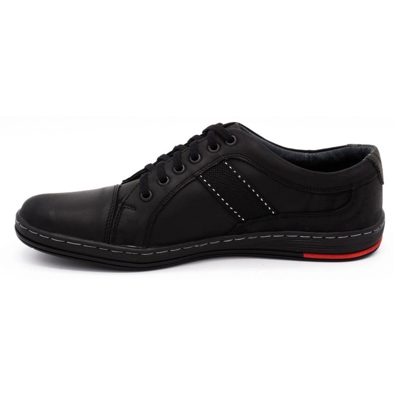 Olivier Zapatos de cuero para hombres casuales 238gt negro 1