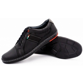 Olivier Zapatos de cuero para hombres casuales 238gt negro 2