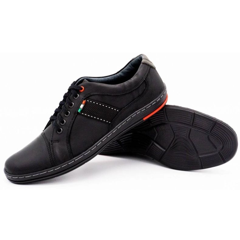 Olivier Zapatos de cuero para hombres casuales 238gt negro 2
