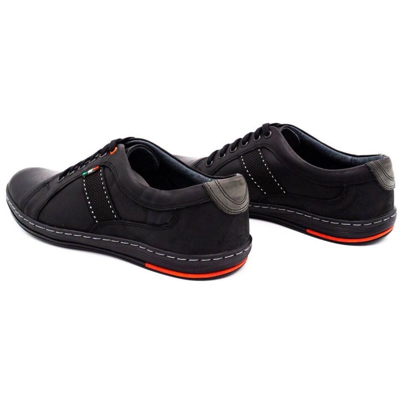 Olivier Zapatos de cuero para hombres casuales 238gt negro 4