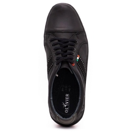 Olivier Zapatos de cuero para hombres casuales 238gt negro 5