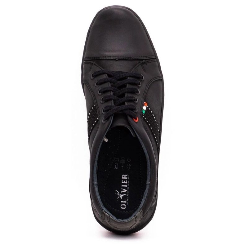 Olivier Zapatos de cuero para hombres casuales 238gt negro 5