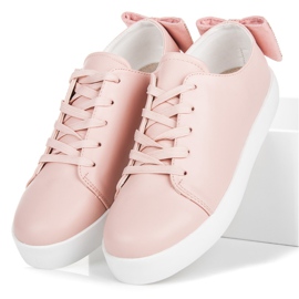 Vices Zapatillas Atadas Con Lazo rosado 3