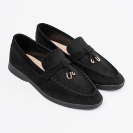 Mocasines mujer ante negro 1