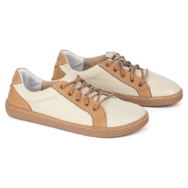 Olivier Zapatos de cuero para mujeres descalzo 910j beige 2