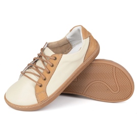 Olivier Zapatos de cuero para mujeres descalzo 910j beige 3