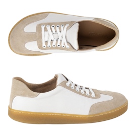 WASAK Zapatos de cuero minimalista de hombres descalzos 0248W blanco 7