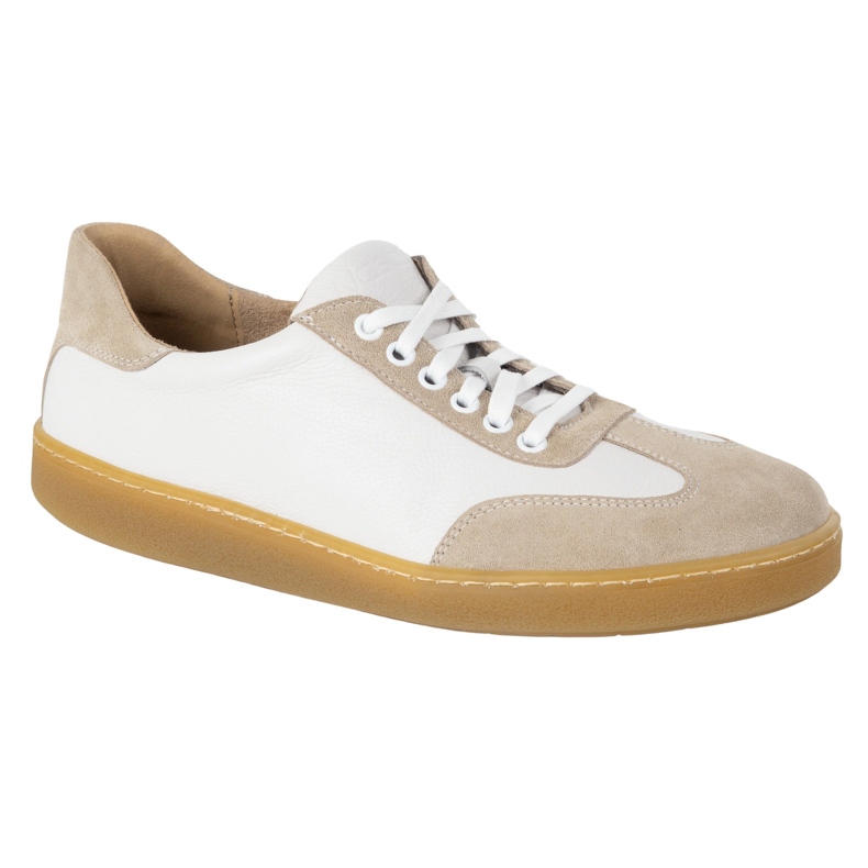 WASAK Zapatos de cuero minimalista de hombres descalzos 0248W blanco 1