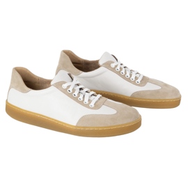 WASAK Zapatos de cuero minimalista de hombres descalzos 0248W blanco 3