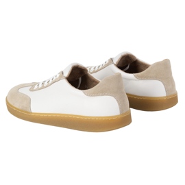 WASAK Zapatos de cuero minimalista de hombres descalzos 0248W blanco 4