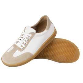 WASAK Zapatos de cuero minimalista de hombres descalzos 0248W blanco 5