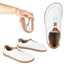 Olivier Zapatos descalzos de mujeres de cuero minimalista de cuero ancho aria blanca blanco 8