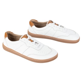 Olivier Zapatos descalzos de mujeres de cuero minimalista de cuero ancho aria blanca blanco 2