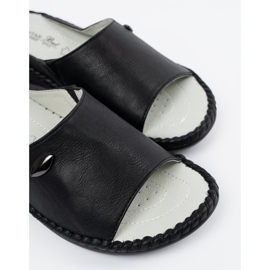 Shelvt Zapatillas de cuero casuales negras ecológicas negro 2