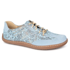 Olivier Zapatos minimalistas de cuero para mujeres descalzo 1287 azul 5