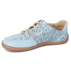 Olivier Zapatos minimalistas de cuero para mujeres descalzo 1287 azul 6