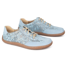 Olivier Zapatos minimalistas de cuero para mujeres descalzo 1287 azul 7