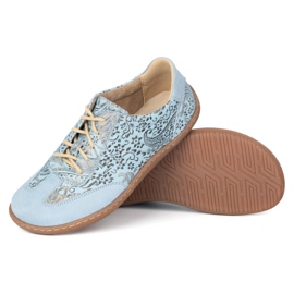 Olivier Zapatos minimalistas de cuero para mujeres descalzo 1287 azul 8
