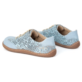 Olivier Zapatos minimalistas de cuero para mujeres descalzo 1287 azul 9