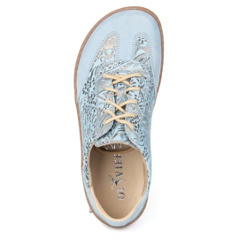 Olivier Zapatos minimalistas de cuero para mujeres descalzo 1287 azul 10