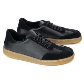 WASAK Zapatos de cuero minimalista de hombres descalzos 0248W Negro 3