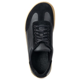 WASAK Zapatos de cuero minimalista de hombres descalzos 0248W Negro 6