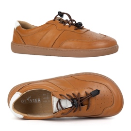 Olivier Zapatos de mujer descalzos de cuero minimalista de cuero ancho aria marrón 5
