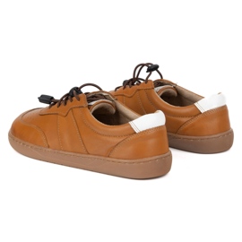 Olivier Zapatos de mujer descalzos de cuero minimalista de cuero ancho aria marrón 4