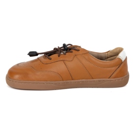 Olivier Zapatos de mujer descalzos de cuero minimalista de cuero ancho aria marrón 1