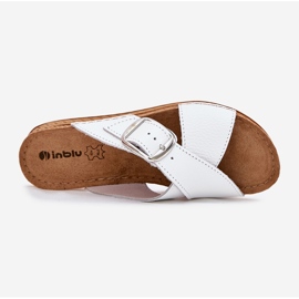 Zapatillas de cuero para mujeres con hebilla inblu vo0004gu blanca blanco 2 Zapatillas de cuero para mujeres con hebilla inblu vo0004gu blanca blanco 2