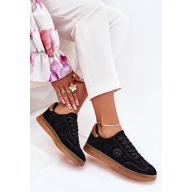 Zapatillas de ante femeninas Big Star RR274851 Hi-Polish System Black negro 8