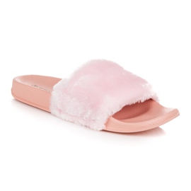 Queen Vivi Zapatillas con pelo rosado 3