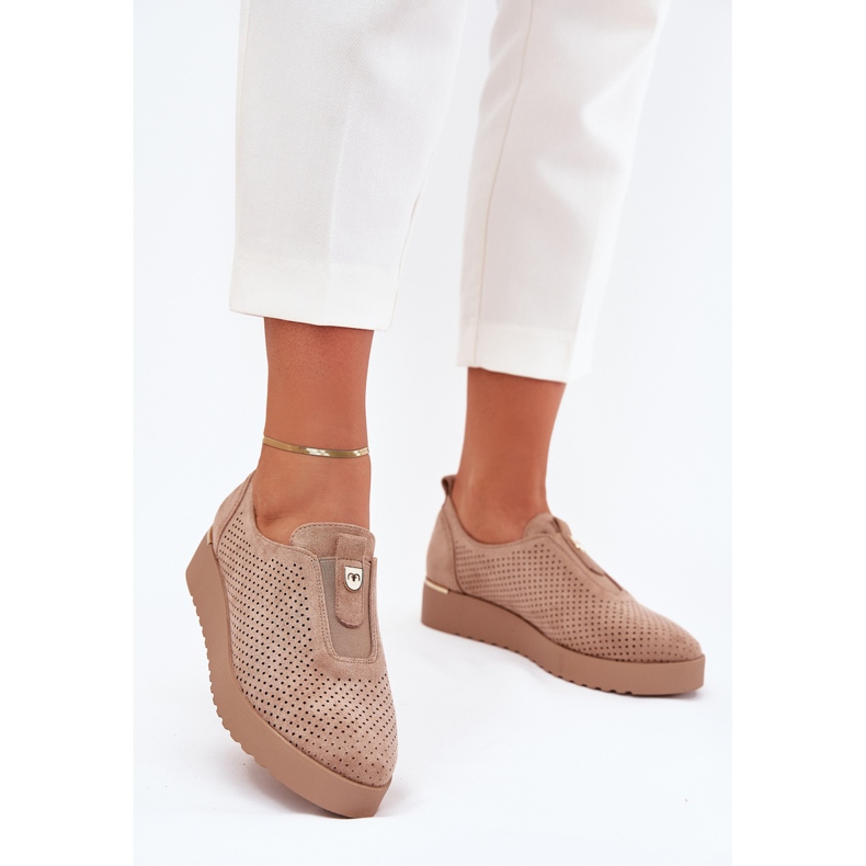EVento Zapatos para mujeres en plataforma con Eco Suede Dark Beige Aviara 2 EVento Zapatos para mujeres en plataforma con Eco Suede Dark Beige Aviara 2