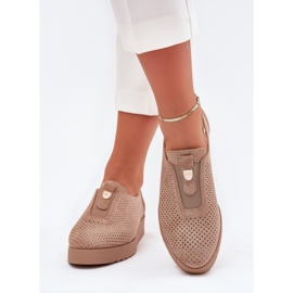 EVento Zapatos para mujeres en plataforma con Eco Suede Dark Beige Aviara 3