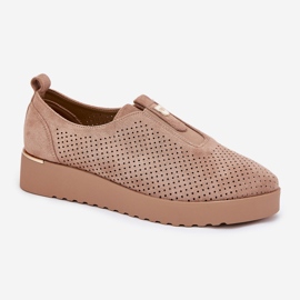EVento Zapatos para mujeres en plataforma con Eco Suede Dark Beige Aviara 4
