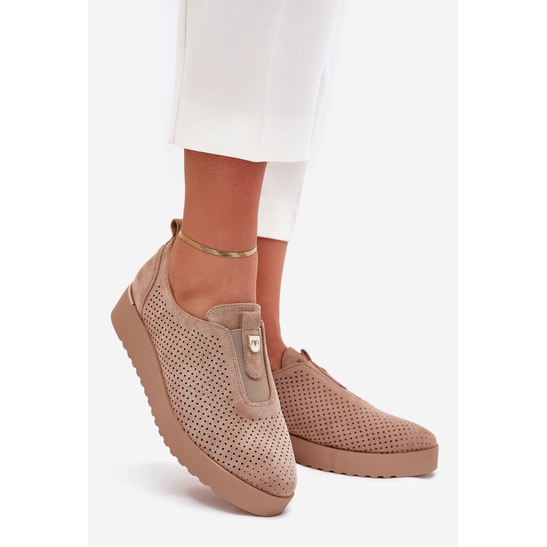 EVento Zapatos para mujeres en plataforma con Eco Suede Dark Beige Aviara 1
