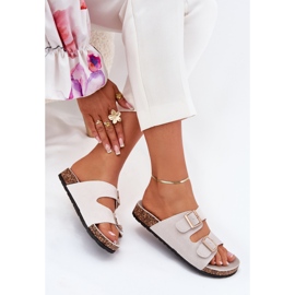 Boto Chanclas para mujeres con abrazaderas doradas y costuras grises 6