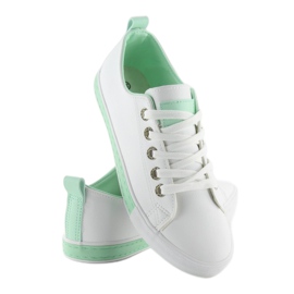 Zapatillas blancas de mujer A88-07 verde blanco 3