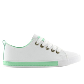 Zapatillas blancas de mujer A88-07 verde blanco 6